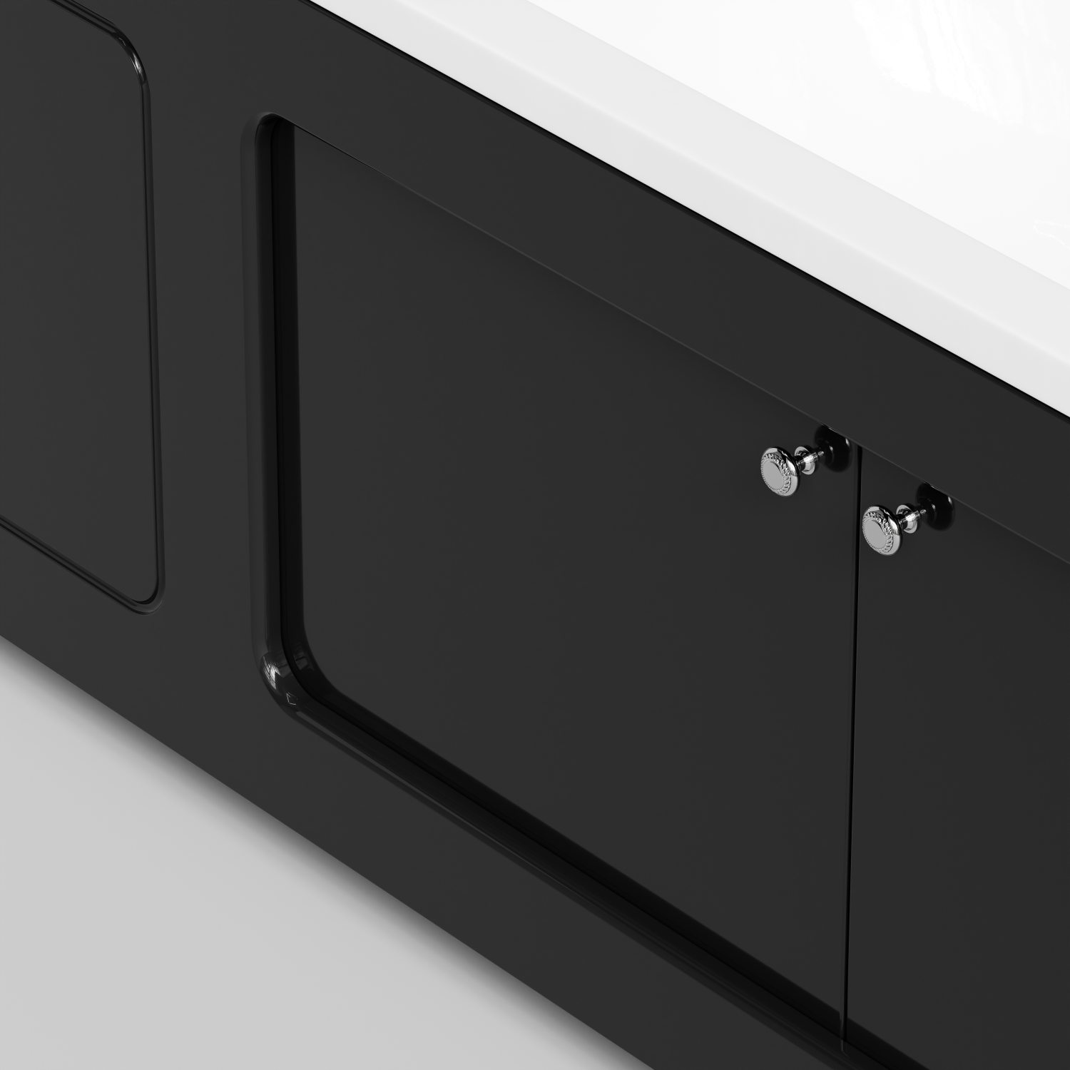 Экран под ванну Vod-ok Лидер 170 раздвижной Черный глянец