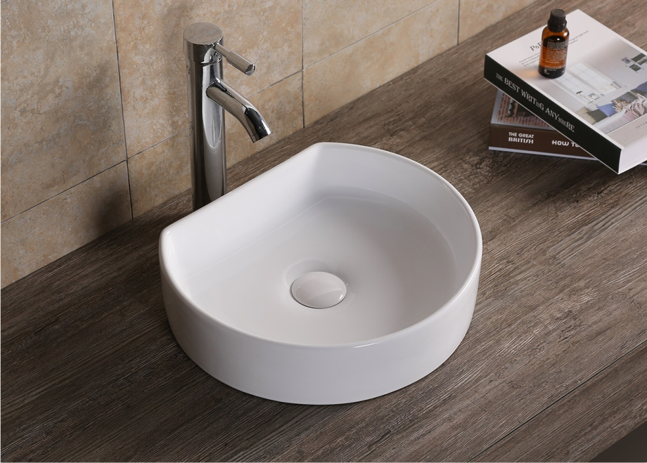 Раковина Ceruttispa CR7088 накладная, белая, усеченный круг 400х350х100