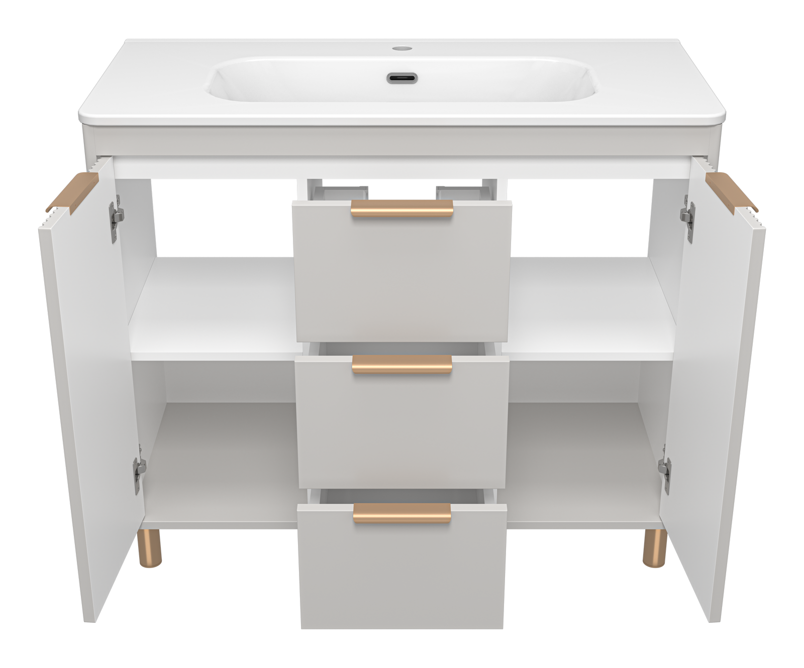 Тумба с раковиной Brevita Risacca Crema 100 напольная, серый