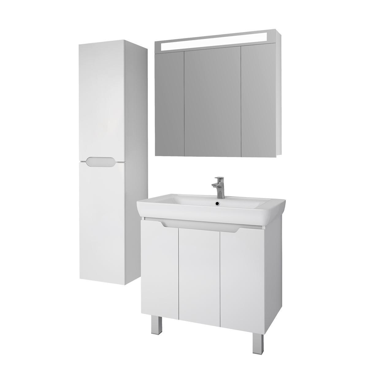 Тумба с раковиной напольная Dreja Q Plus (D) 80 см, белый