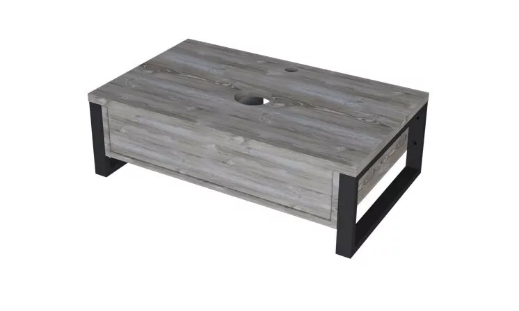 Тумба подвесная 1Marka Grunge loft 80П с раковиной Roll 53, 1 ящик, дуб намибия