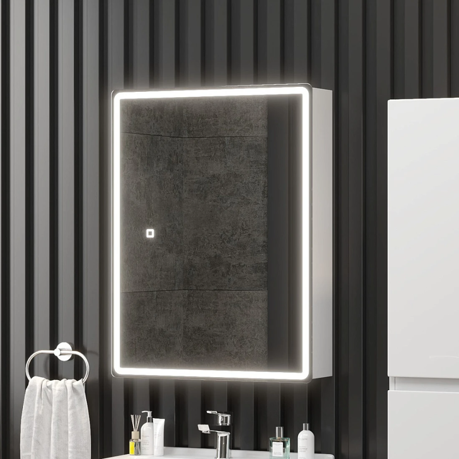 Зеркало-шкаф Onika Орби 60 L/R универсальное, свет, сенсор, белый