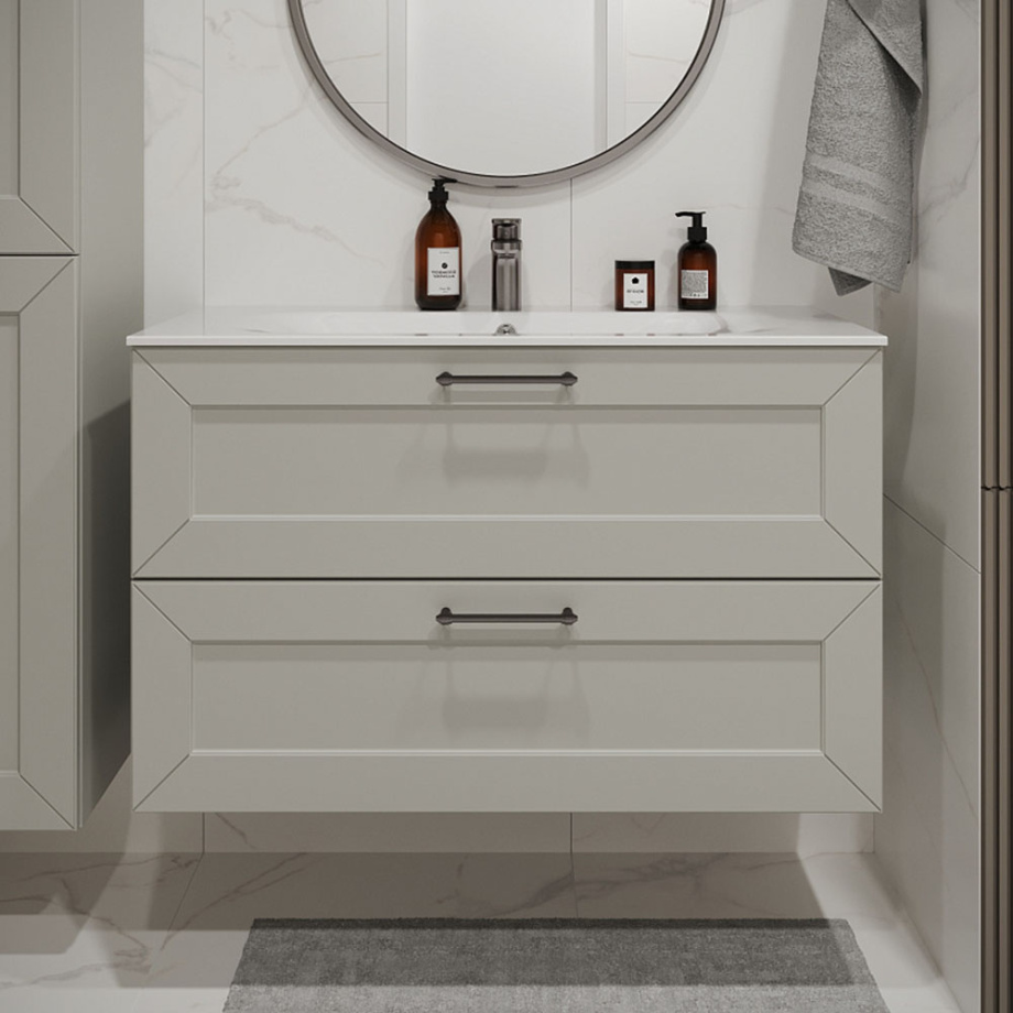 Тумба с раковиной подвесная (100 см) Terminus Victoria VIC101002900301O, белый