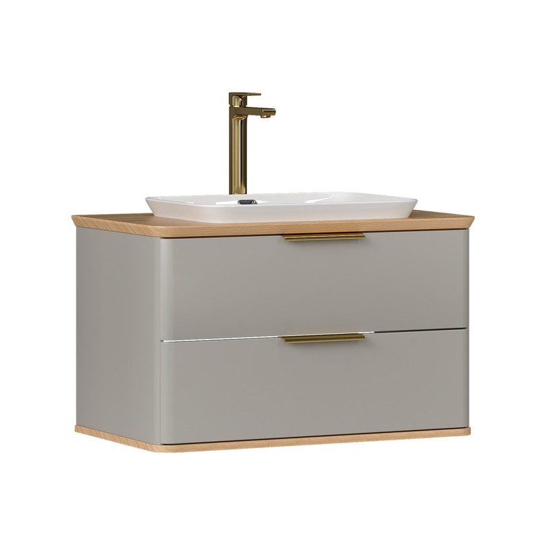 Тумба подвесная со столешницей EQUIL Desert 80 с раковиной (Е408D), амарок