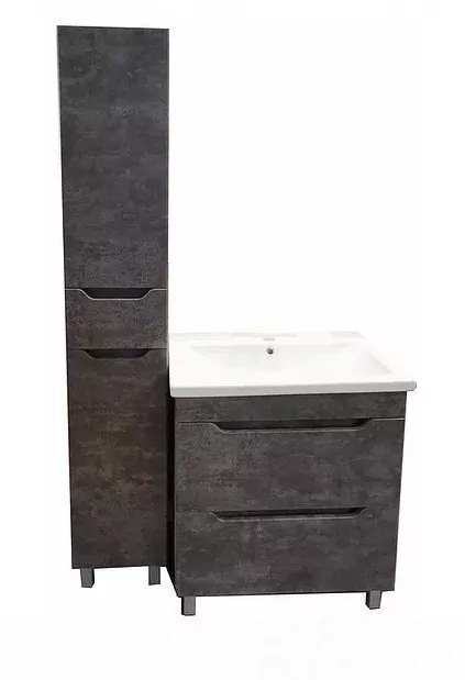 Пенал Emmy Стоун 35 L напольный, 1 ящик, темный бетон матовый