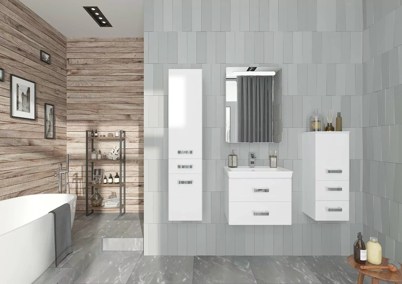 Зеркало-шкаф Aquaton Америна 60 L левый, свет, белый