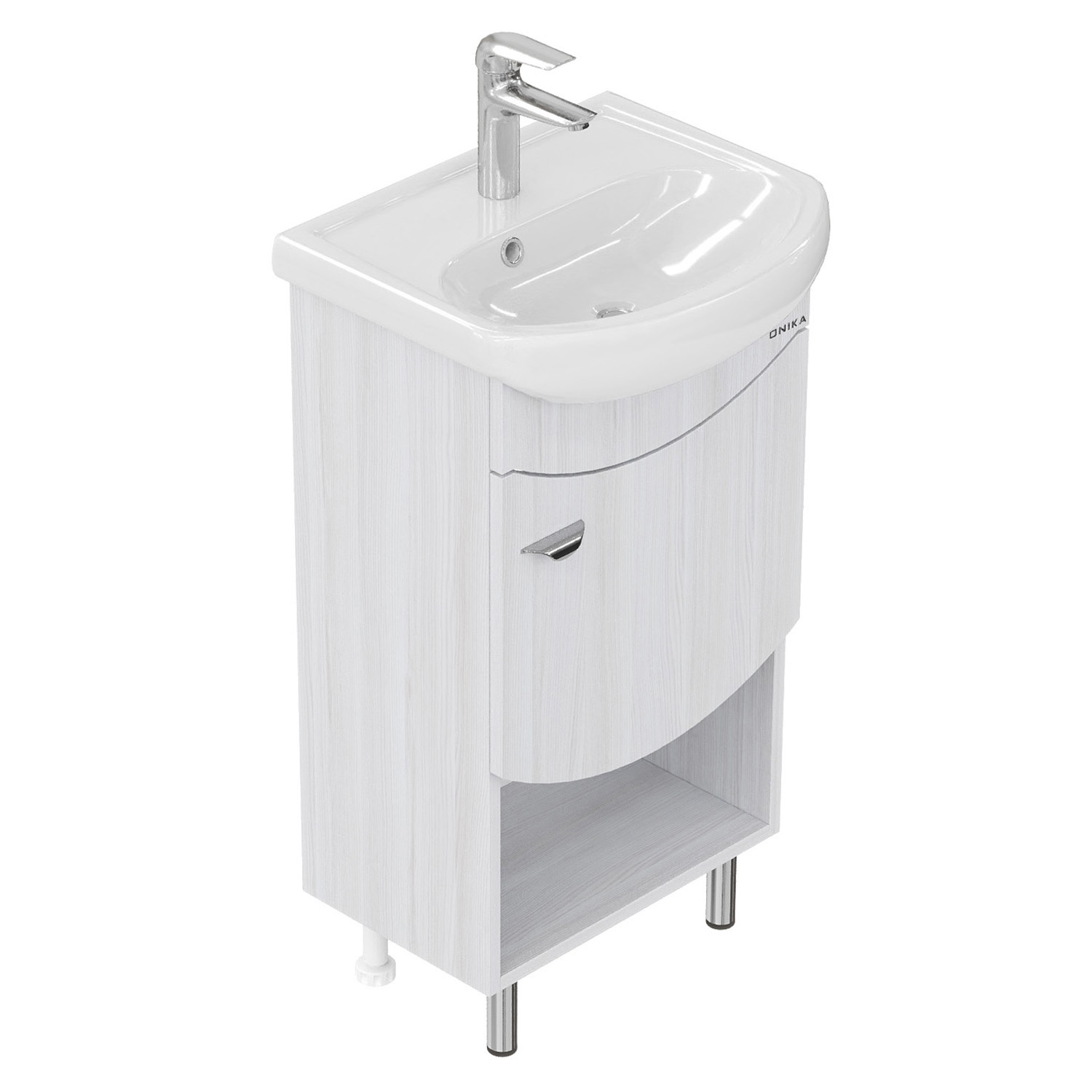 Тумба напольная Onika Селена 45.01 с раковиной Азов 45, бодега светлый