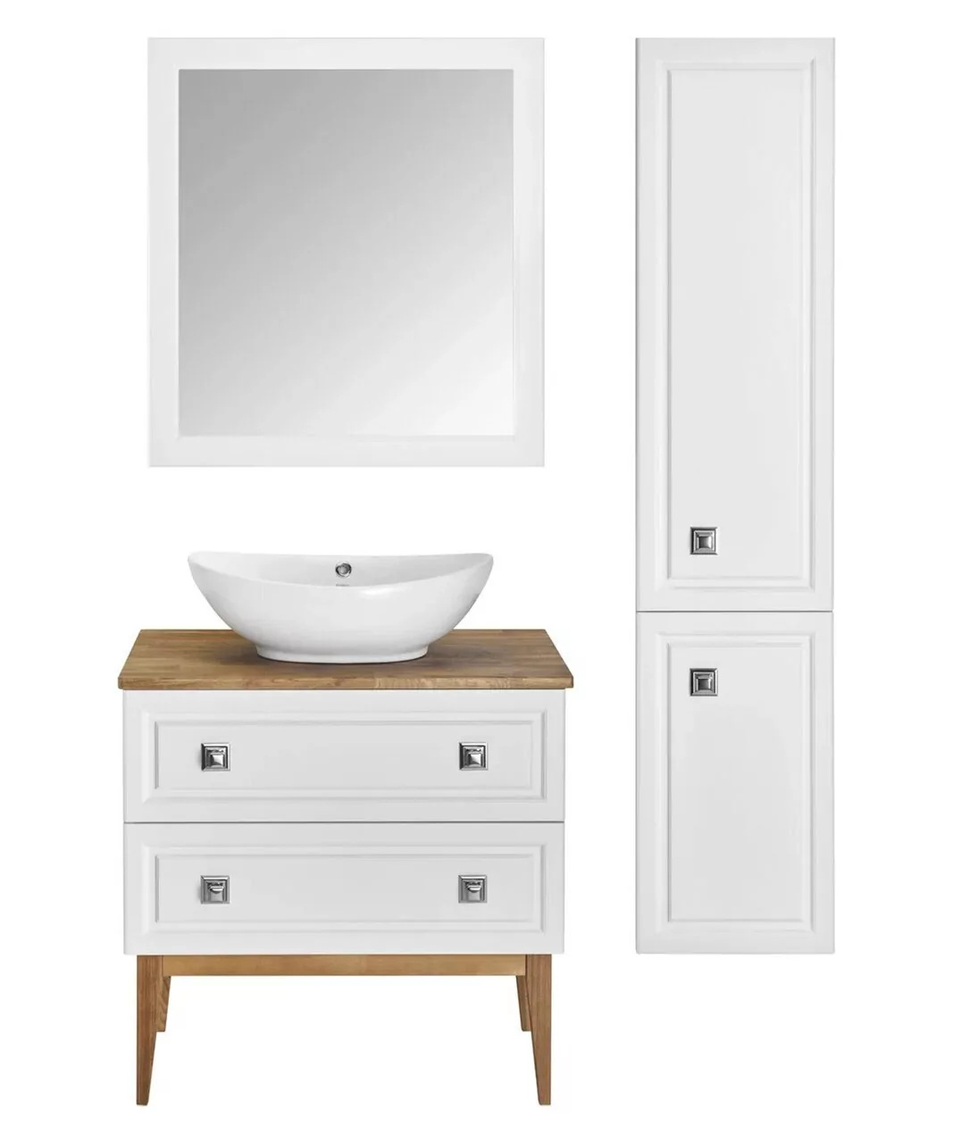 Зеркало ASB Woodline Каталина 80 белый