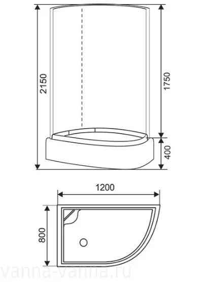 Душевая кабина Arcus S-09G L 120x80