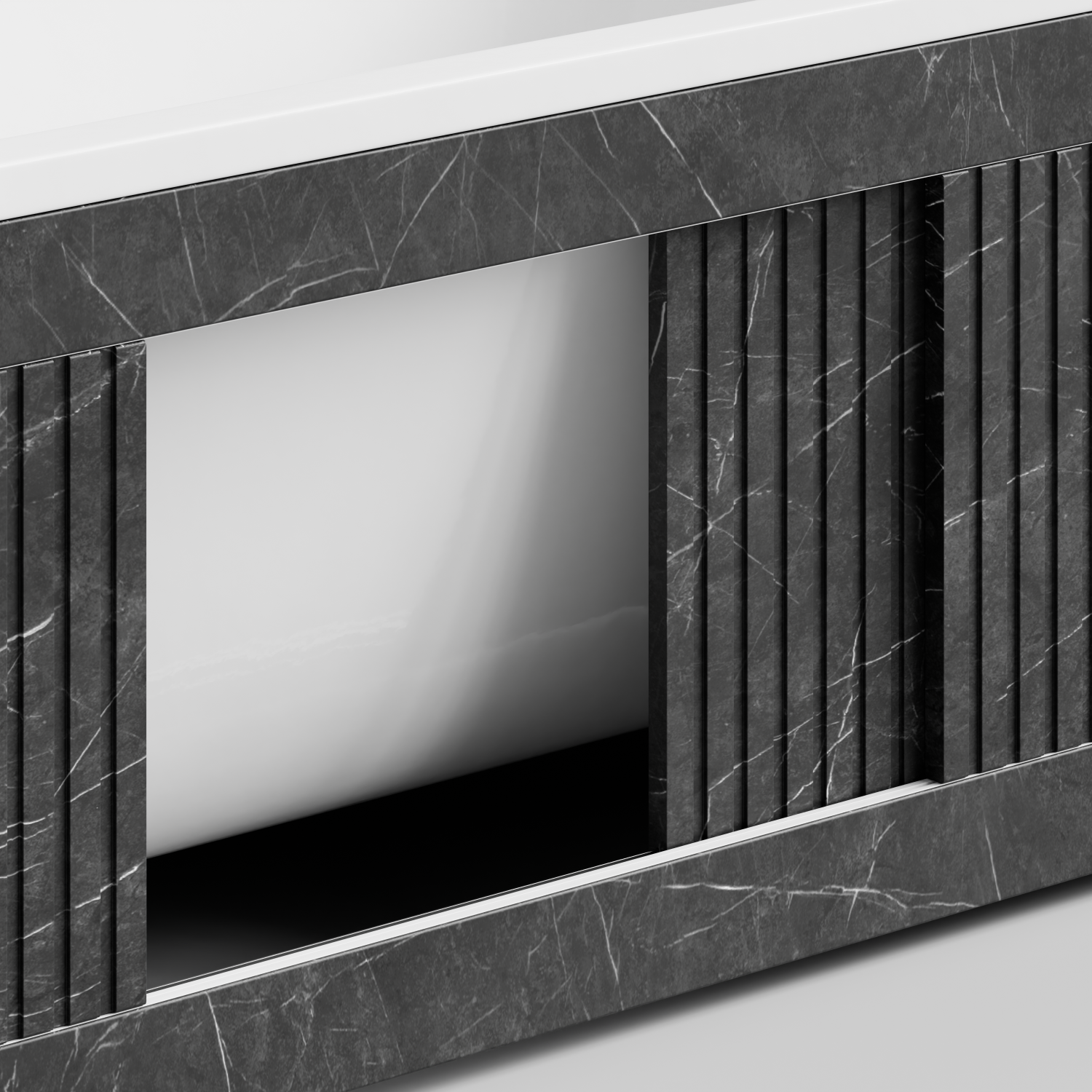 Экран под ванну Vod-ok Тач 170 раздвижной Мрамор Графит софт тач