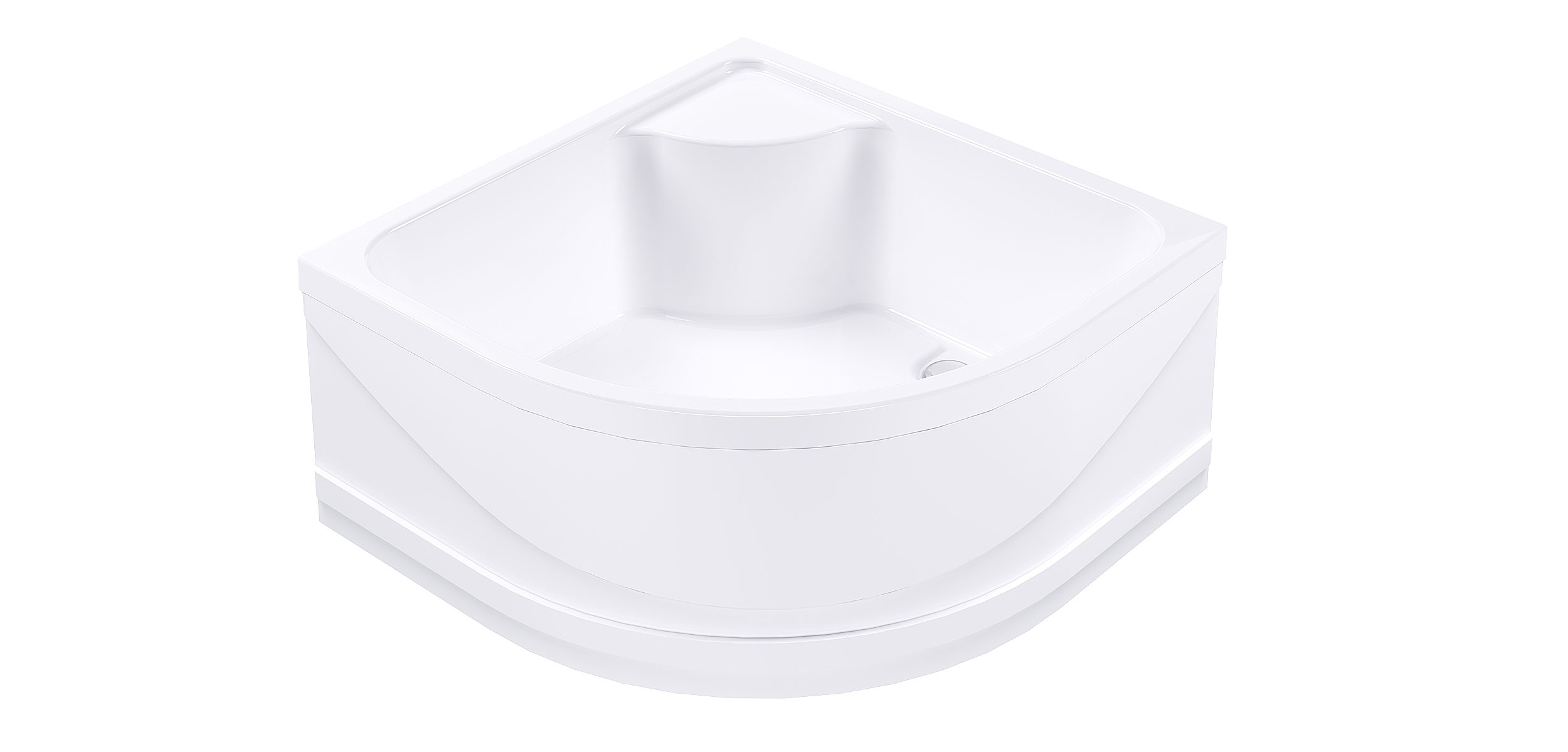 Поддон для душа Alex Baitler AB9042DU 1/4 круга, 90х90 полукруглый, белый