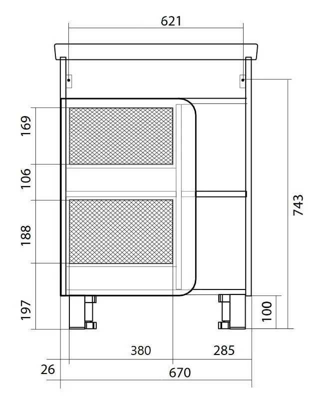 Тумба напольная 1Marka Nuvo 70Н с раковиной Como 70, 1 дверь, белый