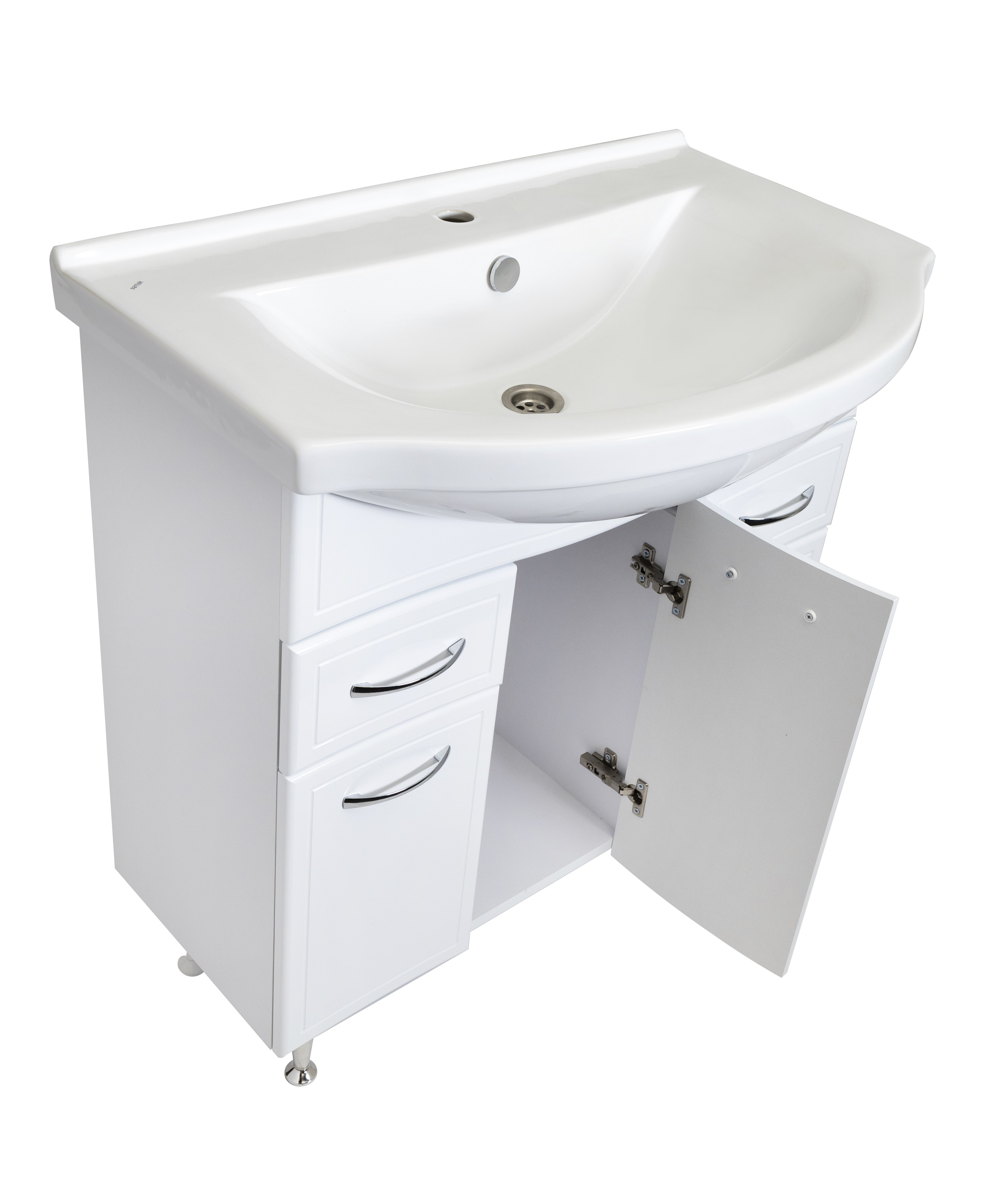 Тумба с раковиной Stella Polar Концепт 80 напольная, белая