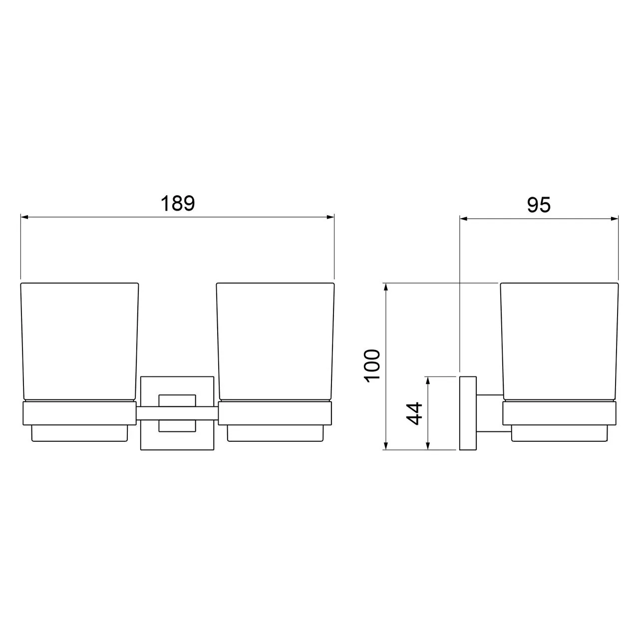 Стакан для щеток двойной Timo Selene 17034/17 матовое золото