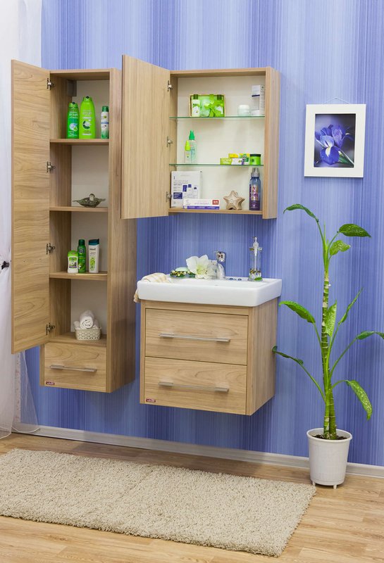 Зеркало-шкаф Sanflor Ларго 60 L вяз швейцарский