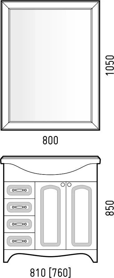 Зеркало Corozo Классика 80 белый