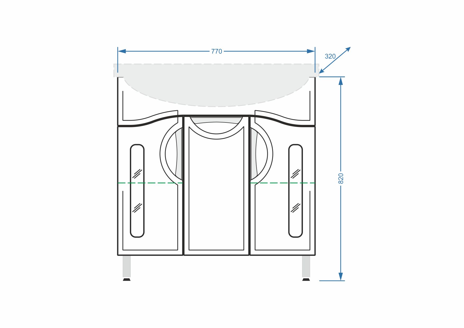 Тумба с раковиной Stella Polar Сильва 80 напольная, белая