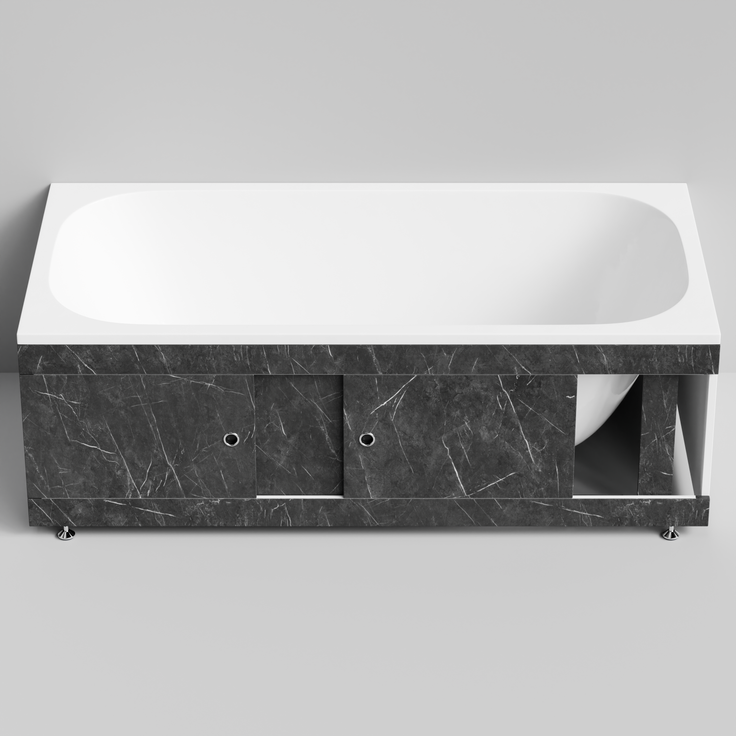 Экран под ванну Vod-ok Купе 170 раздвижной Мрамор Графит софт тач