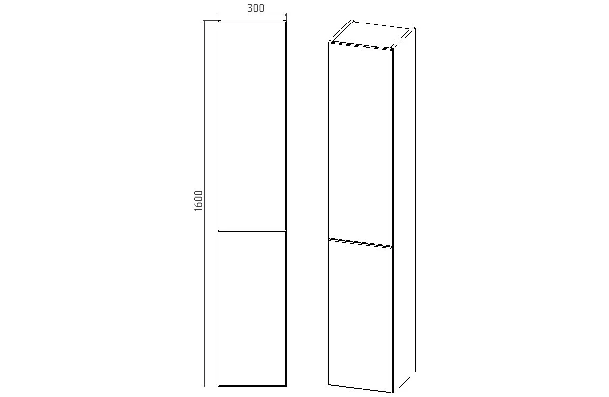 Пенал подвесной Viant София 30 R графит