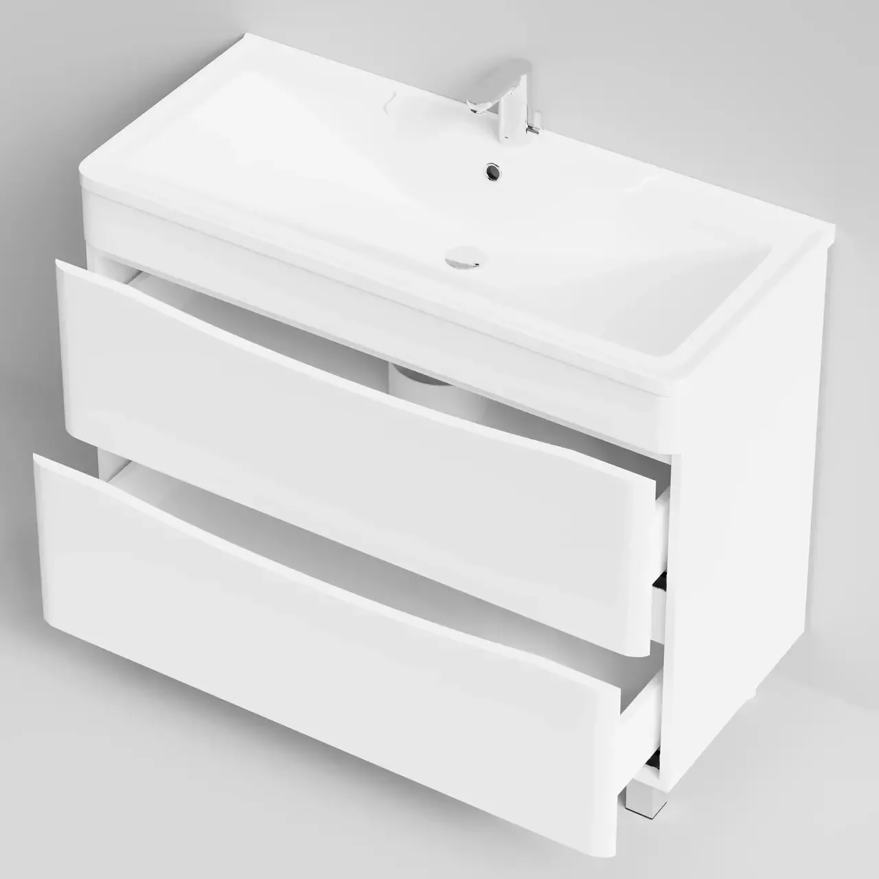 Тумба с раковиной Vod-ok Адель 100 напольная, белая + 13 цветов