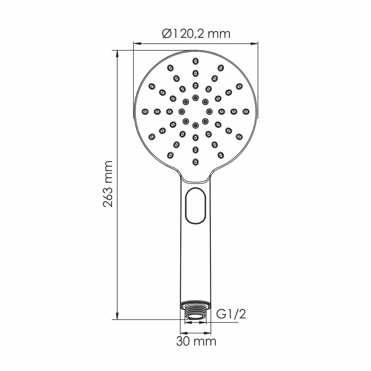 Лейка душевая Wasserkraft A339 3 режима, черный soft-touch