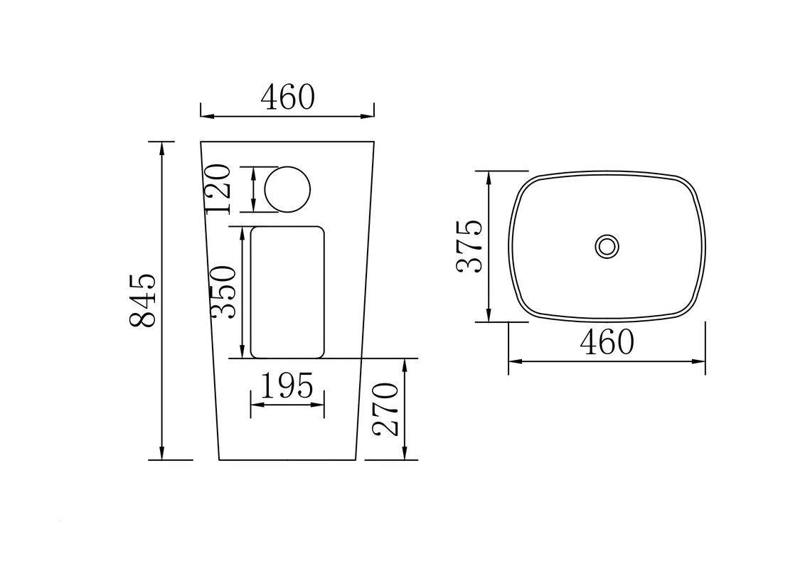 Раковина SantiLine SL-4015 напольная, белая