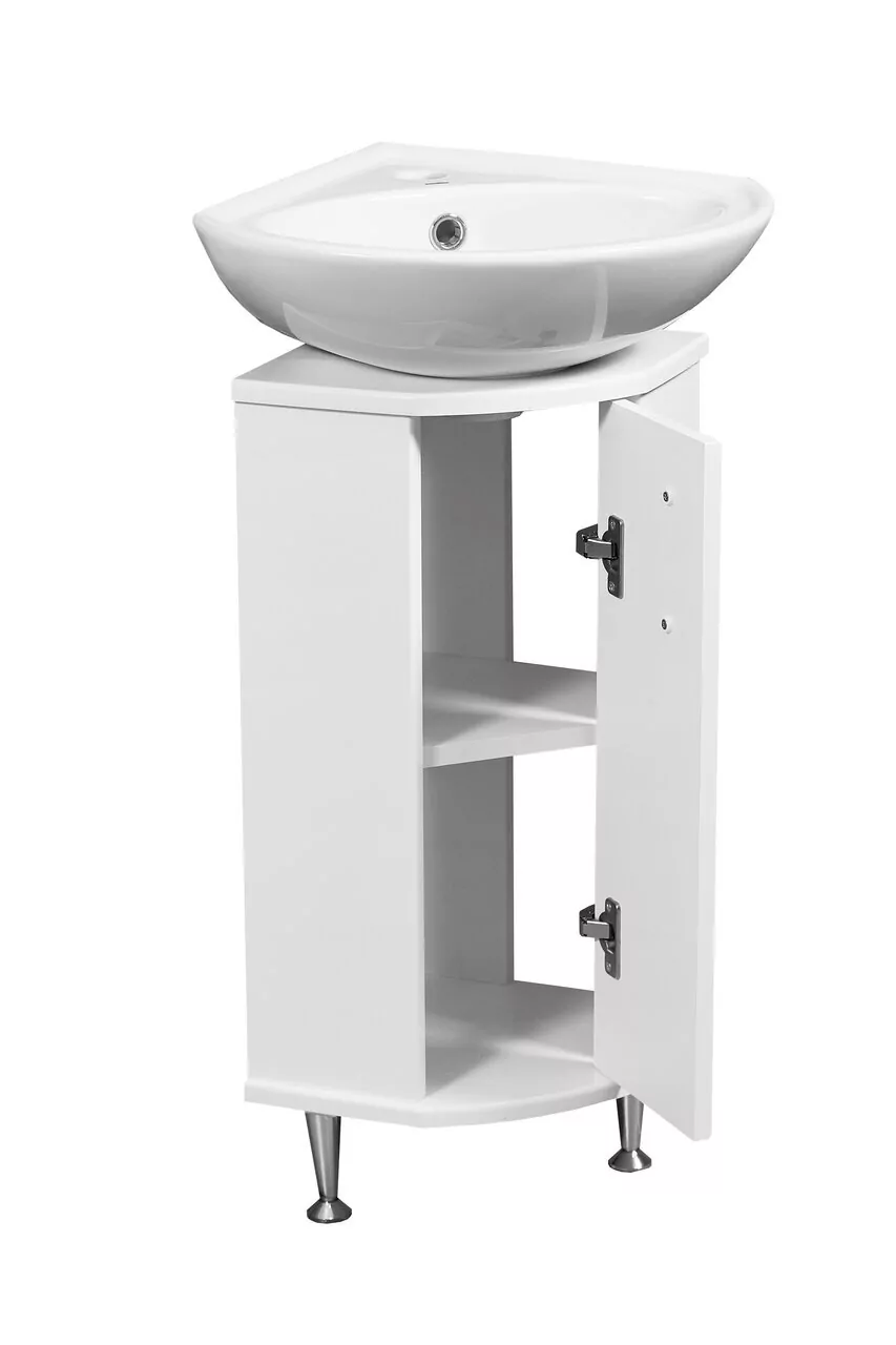 Тумба с раковиной Stella Polar Концепт 30 напольная, угловая, белая