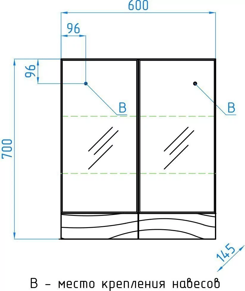Зеркало-шкаф Style Line Вероника 60 белый