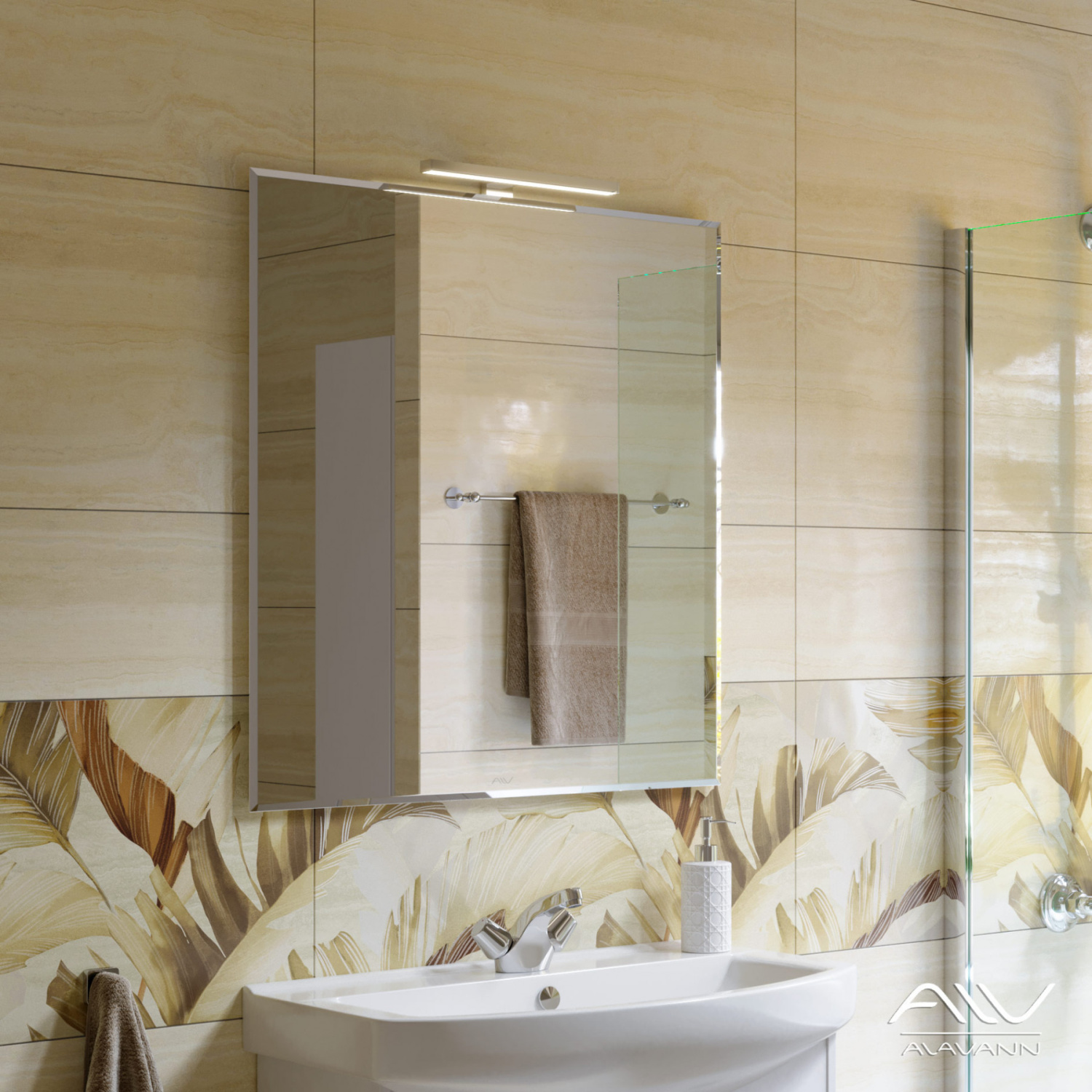 Зеркало Alavann Crystal 75 белый