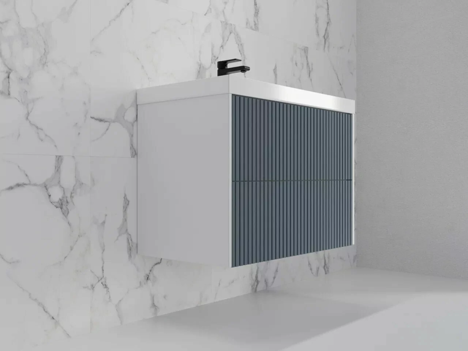 Тумба подвесная Style Line Стокгольм 80 с раковиной Classic 80, графит софт