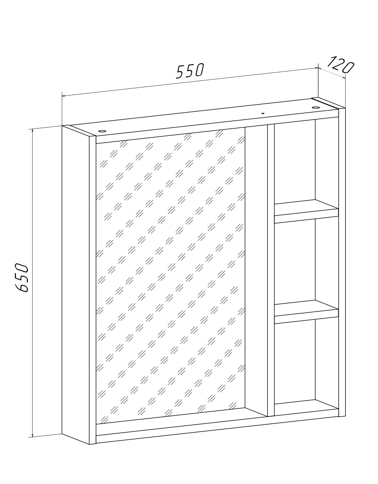 Зеркало-шкаф Runo Эко 55 универсальный, лиственница