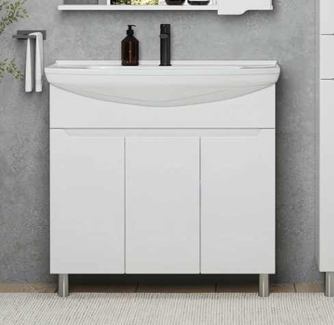 Тумба напольная SanStar Bianca 85 с раковиной Стиль 85, белая