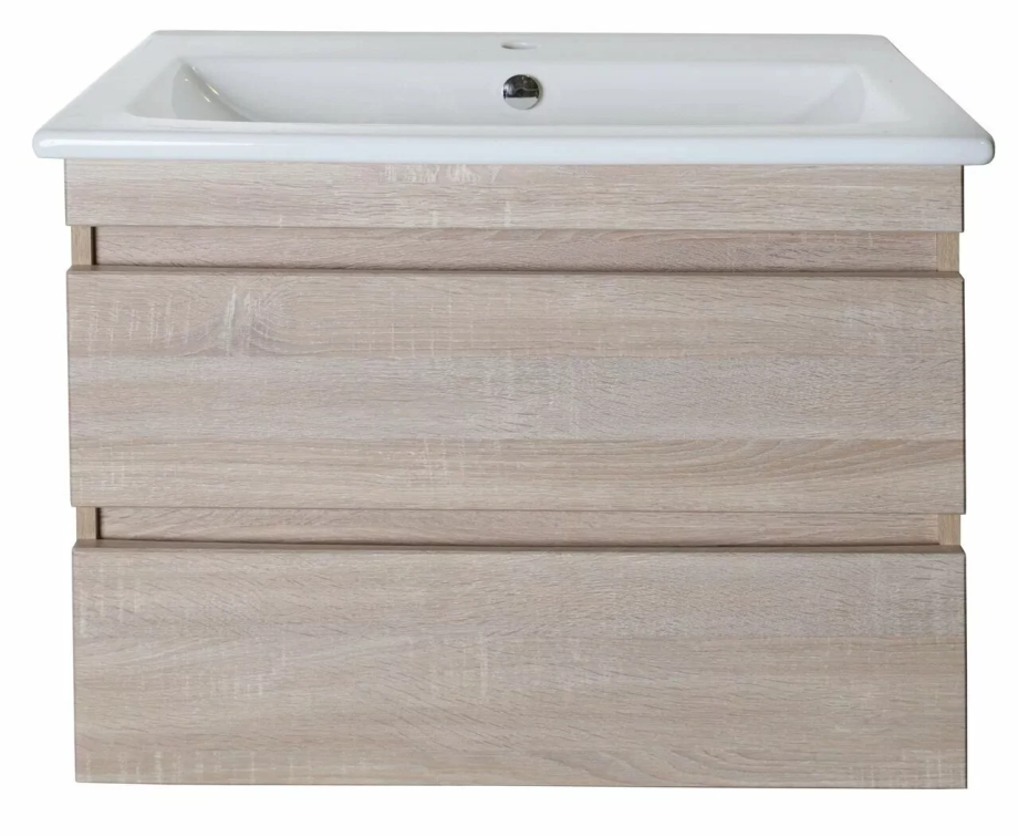 Тумба с раковиной Асб-мебель Лира 75 подвесная, дуб сонома