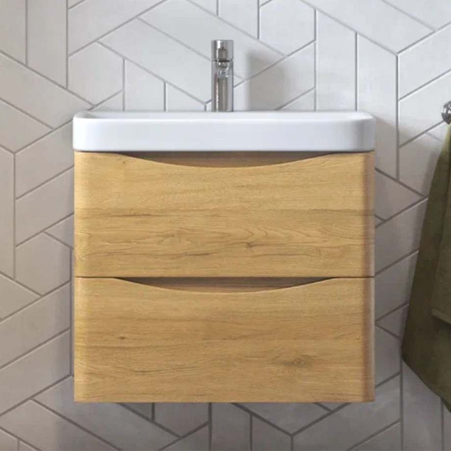 Тумба с раковиной подвесная Velvex Clay tp.CLA.9595.60.2Y дуб верона, 60 см