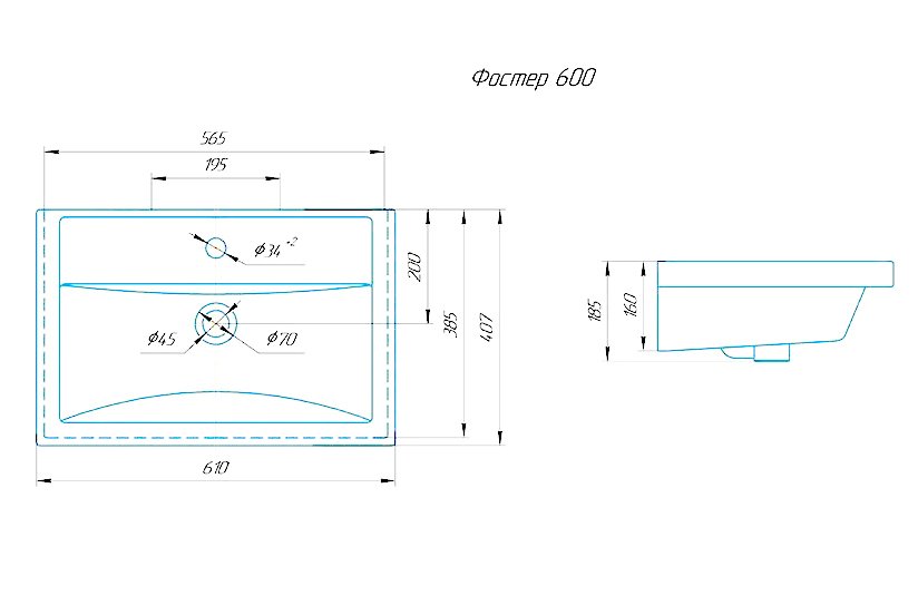 Тумба напольная SanStar Diva 60 с раковиной Фостер 60 Дуб вотан, графит софт