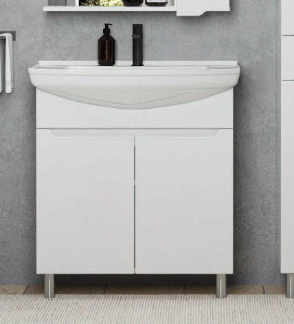 Тумба напольная SanStar Bianca 75 с раковиной Стиль 75, белая