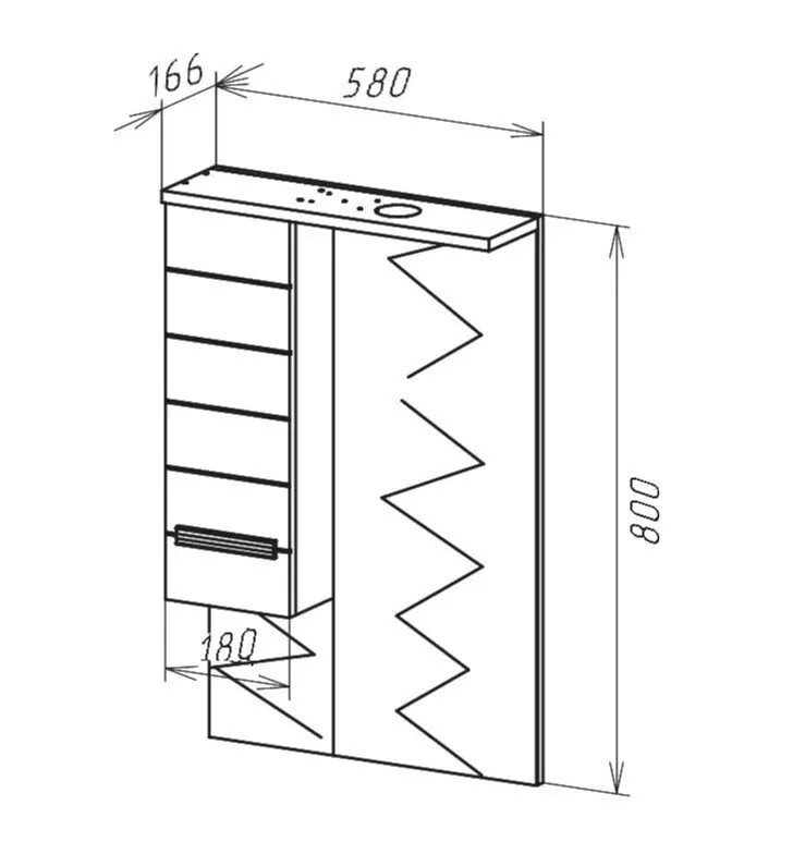 Зеркало-шкаф Bellezza Сиена 60 L свет, белый