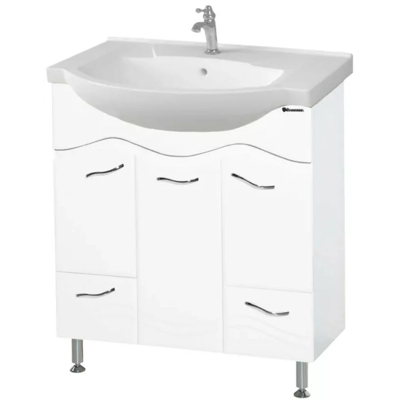 Мебель для ванной Bellezza Мари 75 комплект, напольный, белый