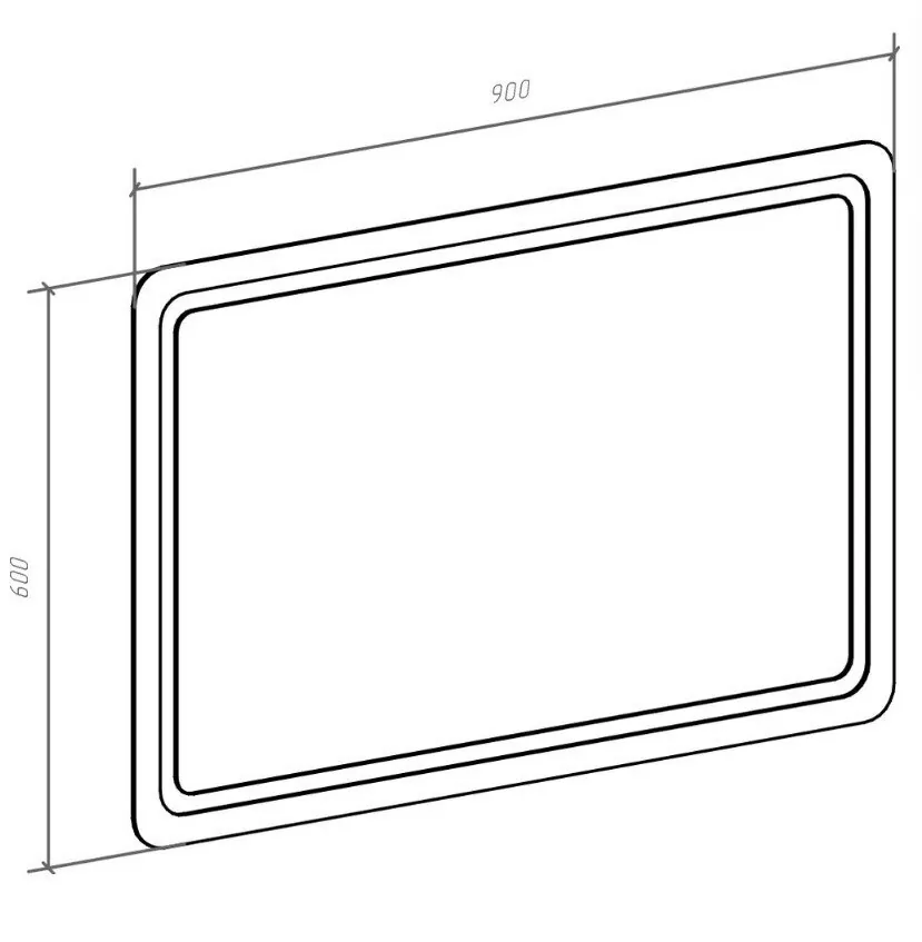 Зеркало Bellezza Альдо 90 свет, белый