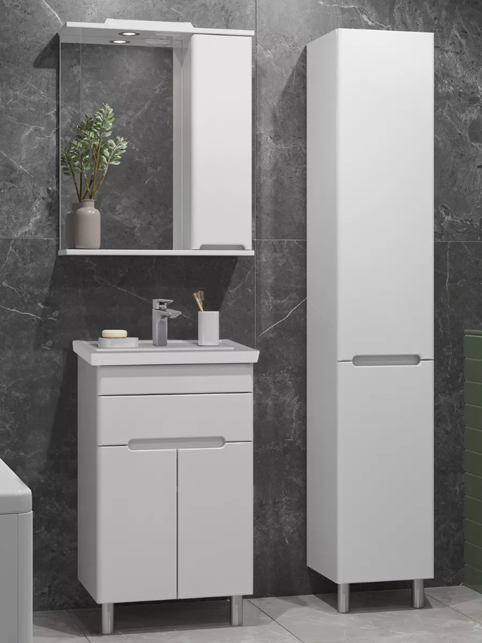 Тумба напольная SanStar Модена 50 с раковиной Como 50, белая