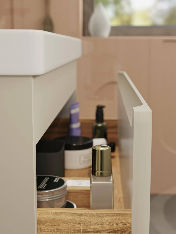 Тумба подвесная SanStar Riana 50 с раковиной Moduo 50, cappuccino