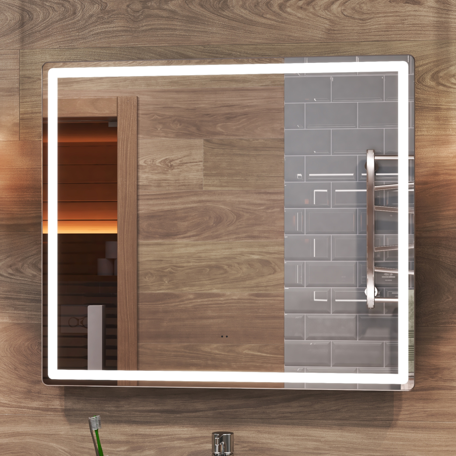 Зеркало Vigo Geometry Comfort 80 свет, сенсор, антизапотевание