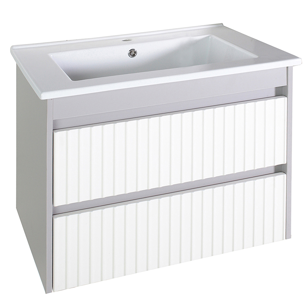 Мебель для ванной Асб-мебель Мирано 65 комплект, напольный, слоновая кость/шиншилла серая