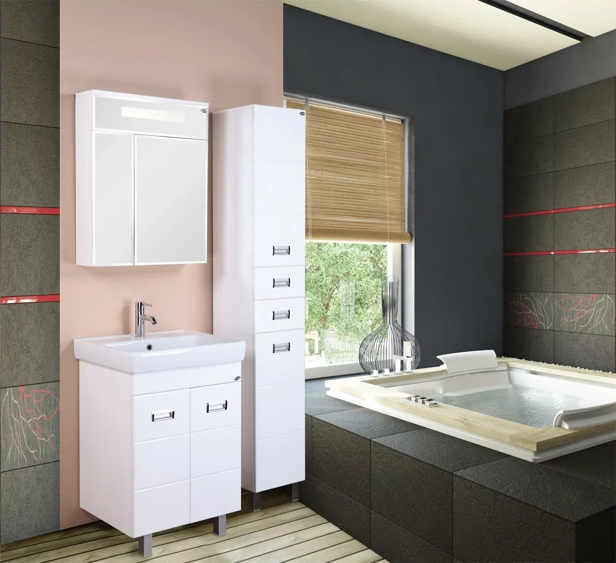 Тумба с раковиной Onika Балтика-Квадро 70 напольная, белая