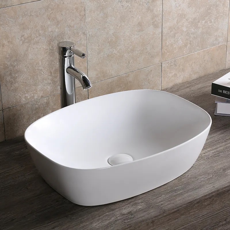 Раковина Ceruttispa CR0064 накладная, белая, прямоугольная 510х390х140