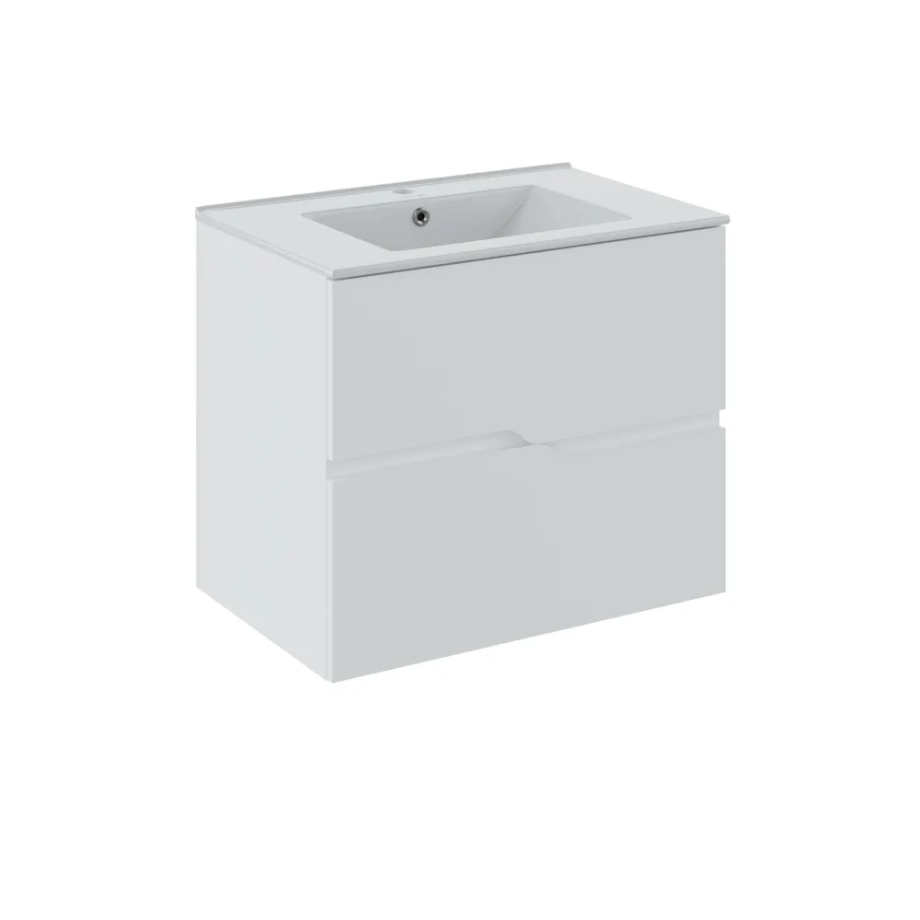 Тумба подвесная Runo Палермо 80 с раковиной Teffy 80, белый