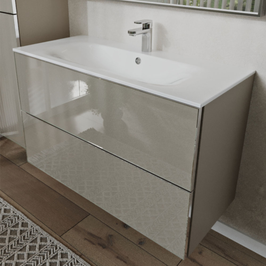 Тумба с раковиной подвесная (100 см) Terminus Vega VEG101002200501OSL, капучино