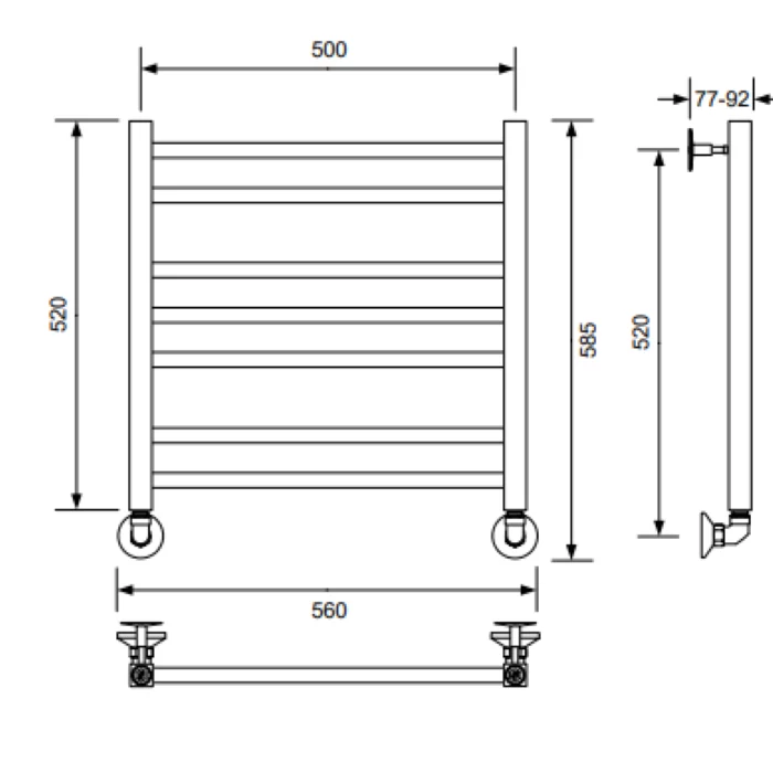 Полотенцесушитель водяной Veconi Vero-A, 50/60, хром