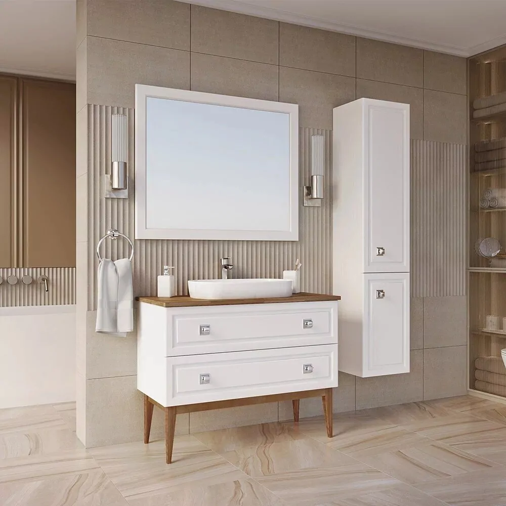 Зеркало ASB Woodline Каталина 100 белый