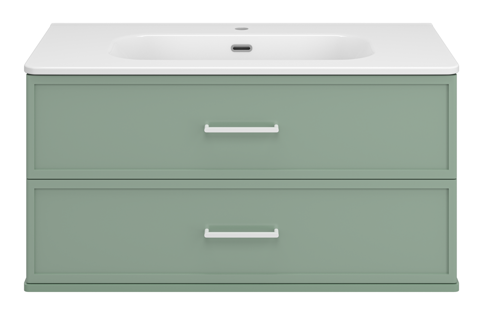 Тумба с раковиной Brevita Verde 100 подвесная (зеленая)